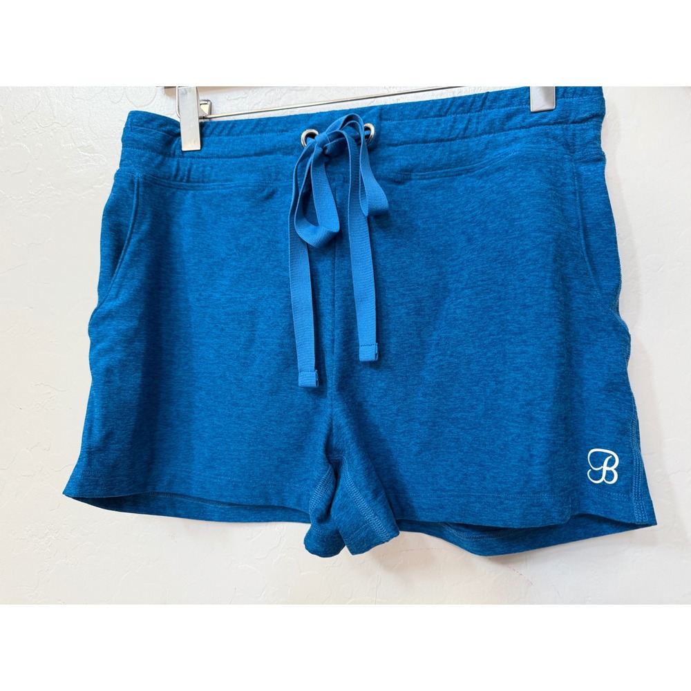 Bombshell Sportswear Women Blue Heathered Twist Back Lounge Athletic Shorts S